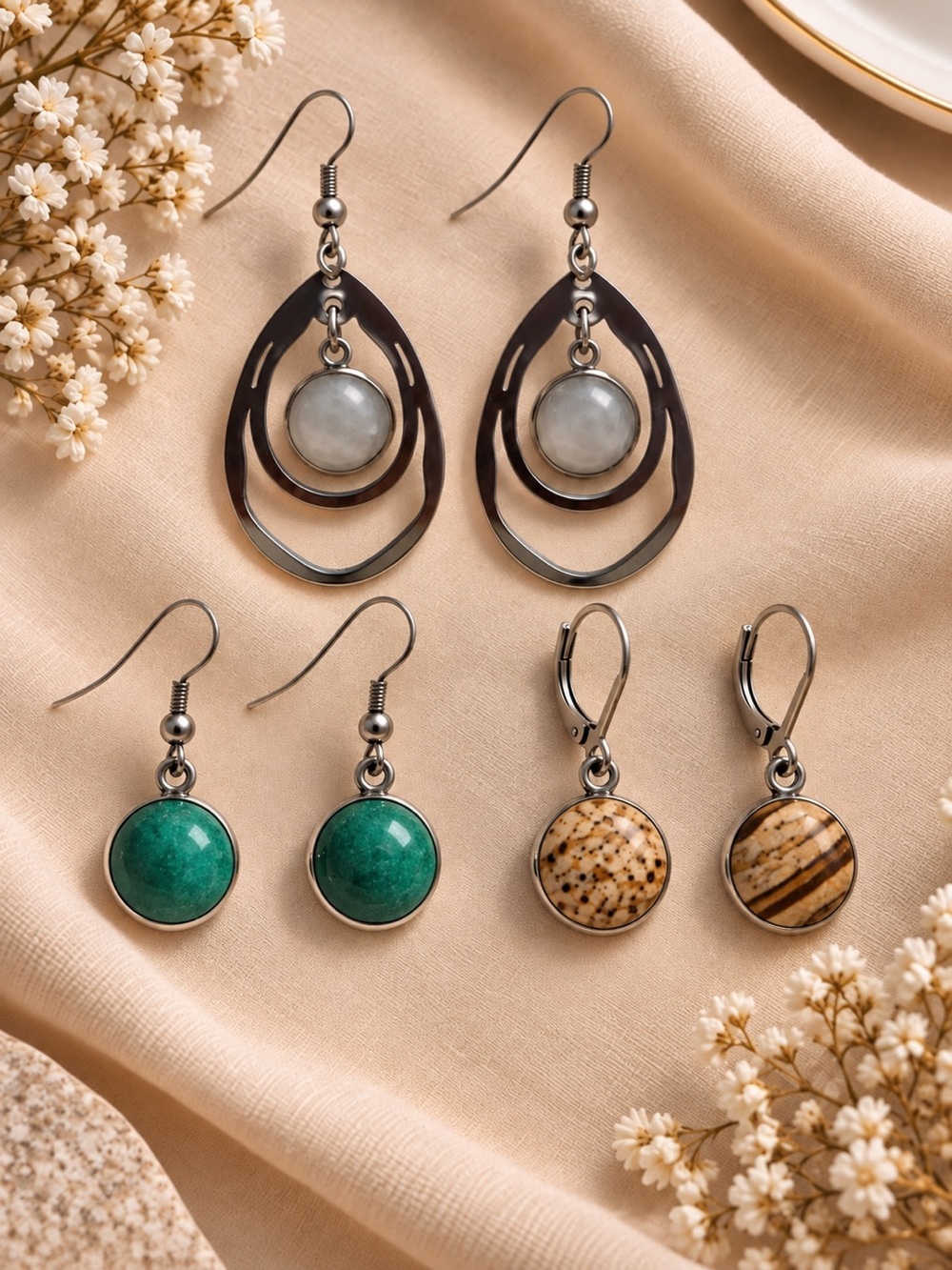 Gemstone earrings (3)